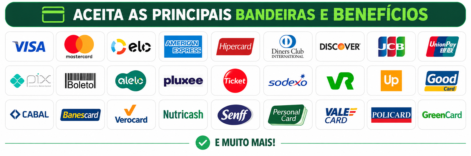 Cartões e bandeiras aceitos pelas maquininhas Ton